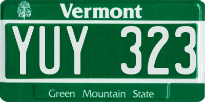 VT license plate YUY323