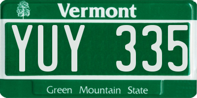 VT license plate YUY335