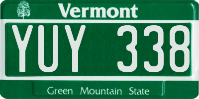 VT license plate YUY338