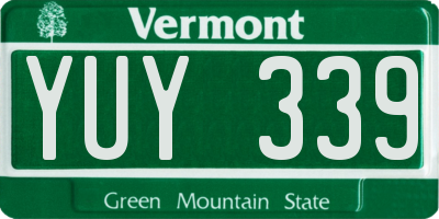 VT license plate YUY339