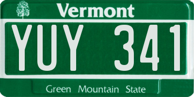 VT license plate YUY341