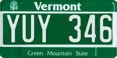 VT license plate YUY346