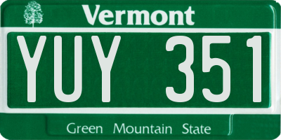 VT license plate YUY351