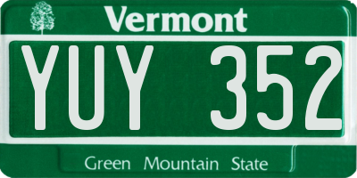 VT license plate YUY352