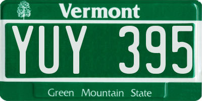 VT license plate YUY395