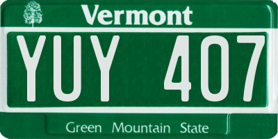 VT license plate YUY407