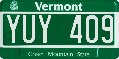 VT license plate YUY409
