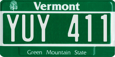 VT license plate YUY411