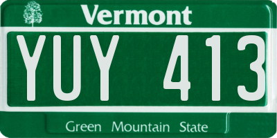 VT license plate YUY413