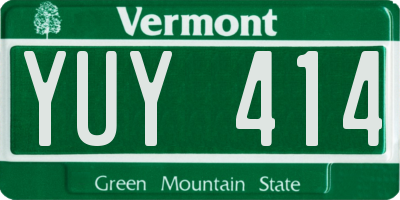 VT license plate YUY414