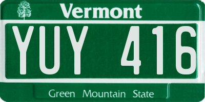 VT license plate YUY416