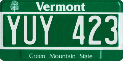 VT license plate YUY423