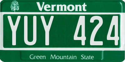 VT license plate YUY424