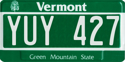 VT license plate YUY427