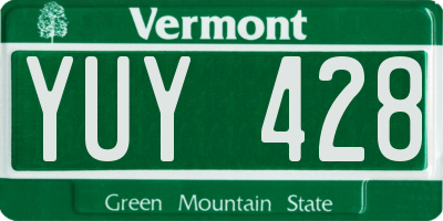 VT license plate YUY428