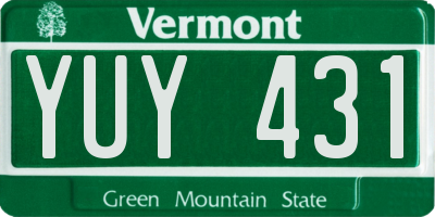 VT license plate YUY431