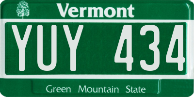 VT license plate YUY434