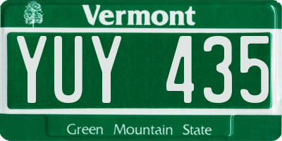 VT license plate YUY435