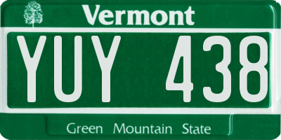 VT license plate YUY438