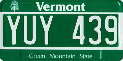 VT license plate YUY439