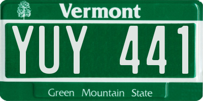 VT license plate YUY441