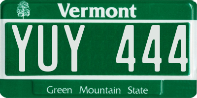 VT license plate YUY444