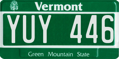 VT license plate YUY446