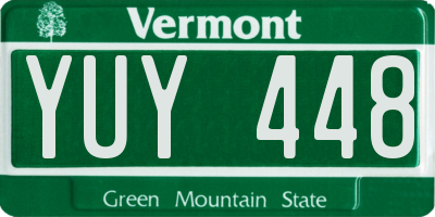 VT license plate YUY448