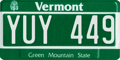 VT license plate YUY449