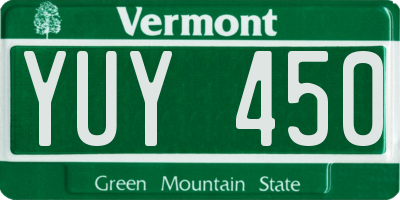 VT license plate YUY450