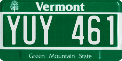 VT license plate YUY461