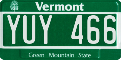 VT license plate YUY466