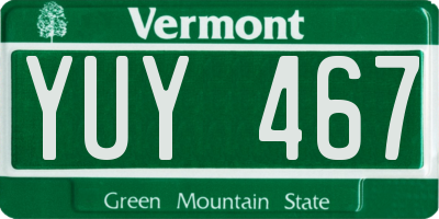 VT license plate YUY467
