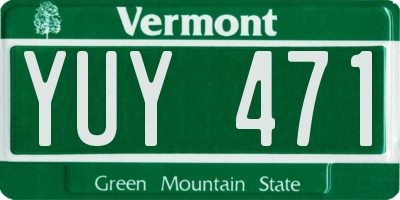 VT license plate YUY471