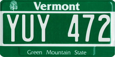 VT license plate YUY472