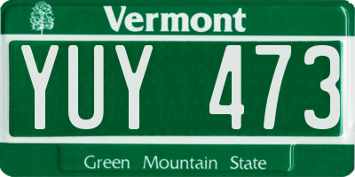 VT license plate YUY473