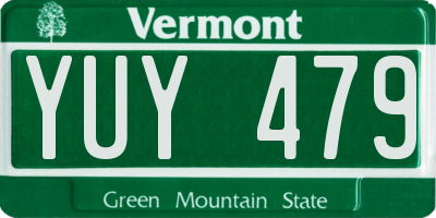 VT license plate YUY479
