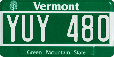 VT license plate YUY480