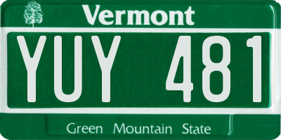 VT license plate YUY481