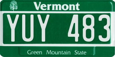 VT license plate YUY483