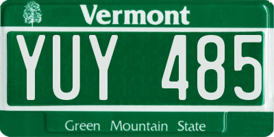 VT license plate YUY485