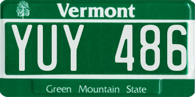 VT license plate YUY486
