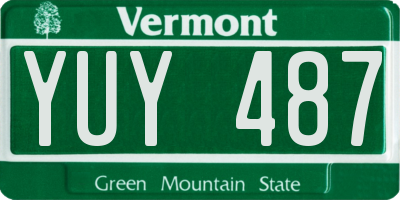 VT license plate YUY487