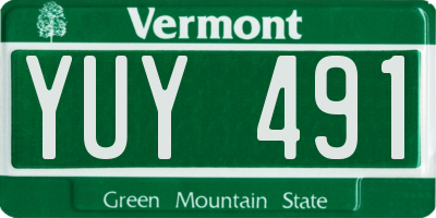 VT license plate YUY491