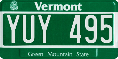 VT license plate YUY495
