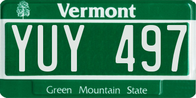 VT license plate YUY497