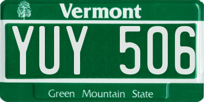 VT license plate YUY506