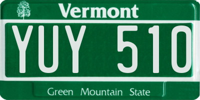 VT license plate YUY510