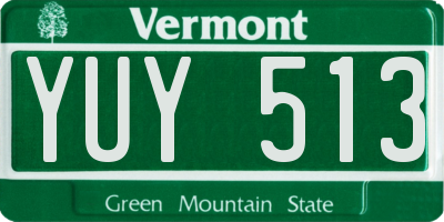 VT license plate YUY513