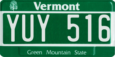 VT license plate YUY516
